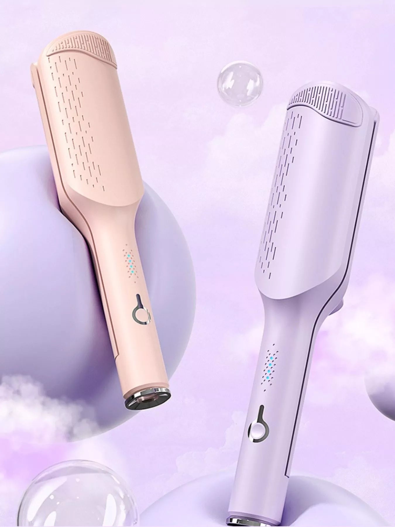 Trendsi purple fast heating ceramic straightening comb with European plug, designed for smooth, sleek hair styling.
