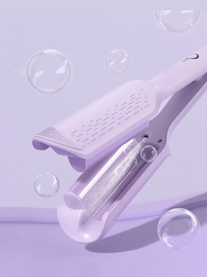 Purple Trendsi ceramic straightening comb with European plug, fast heating for smooth, straight hair styling.