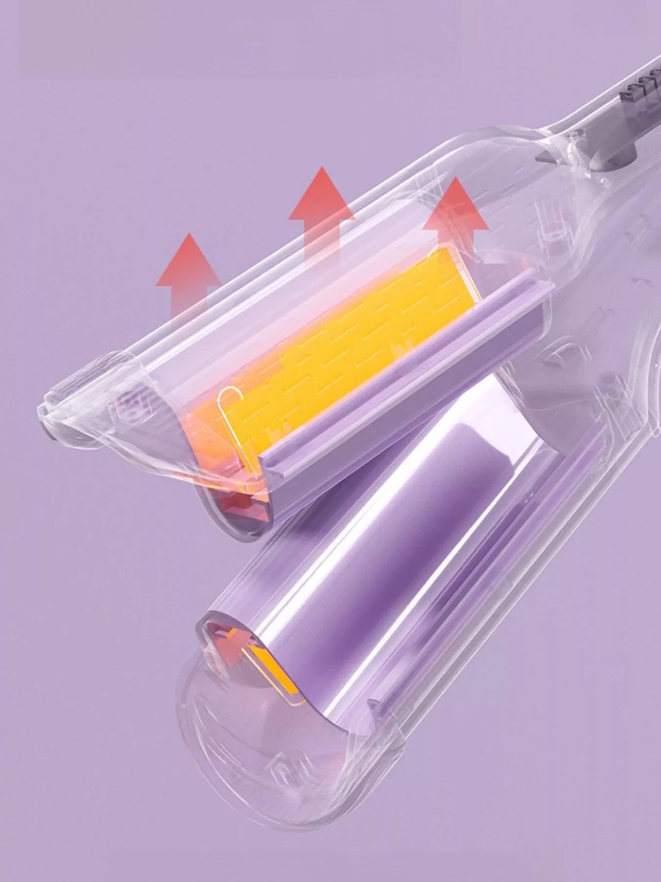 Purple Trendsi fast heating ceramic straightening comb with European plug, designed for smooth, sleek hair styling.