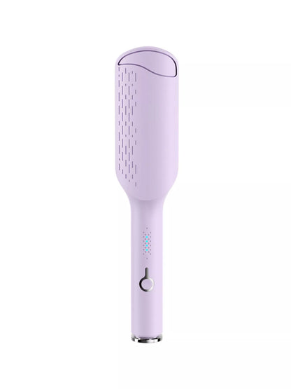 Purple Trendsi ceramic straightening comb with European plug, fast heating for smooth, straight hair styling.
