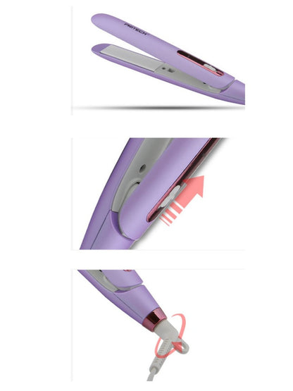 Purple Trendsi fast heating hair straightener with European plug, sleek design for quick styling and smooth, straight hair.