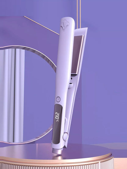 Purple Trendsi fast heating hair straightener with European plug, sleek design for quick styling and straightening hair.