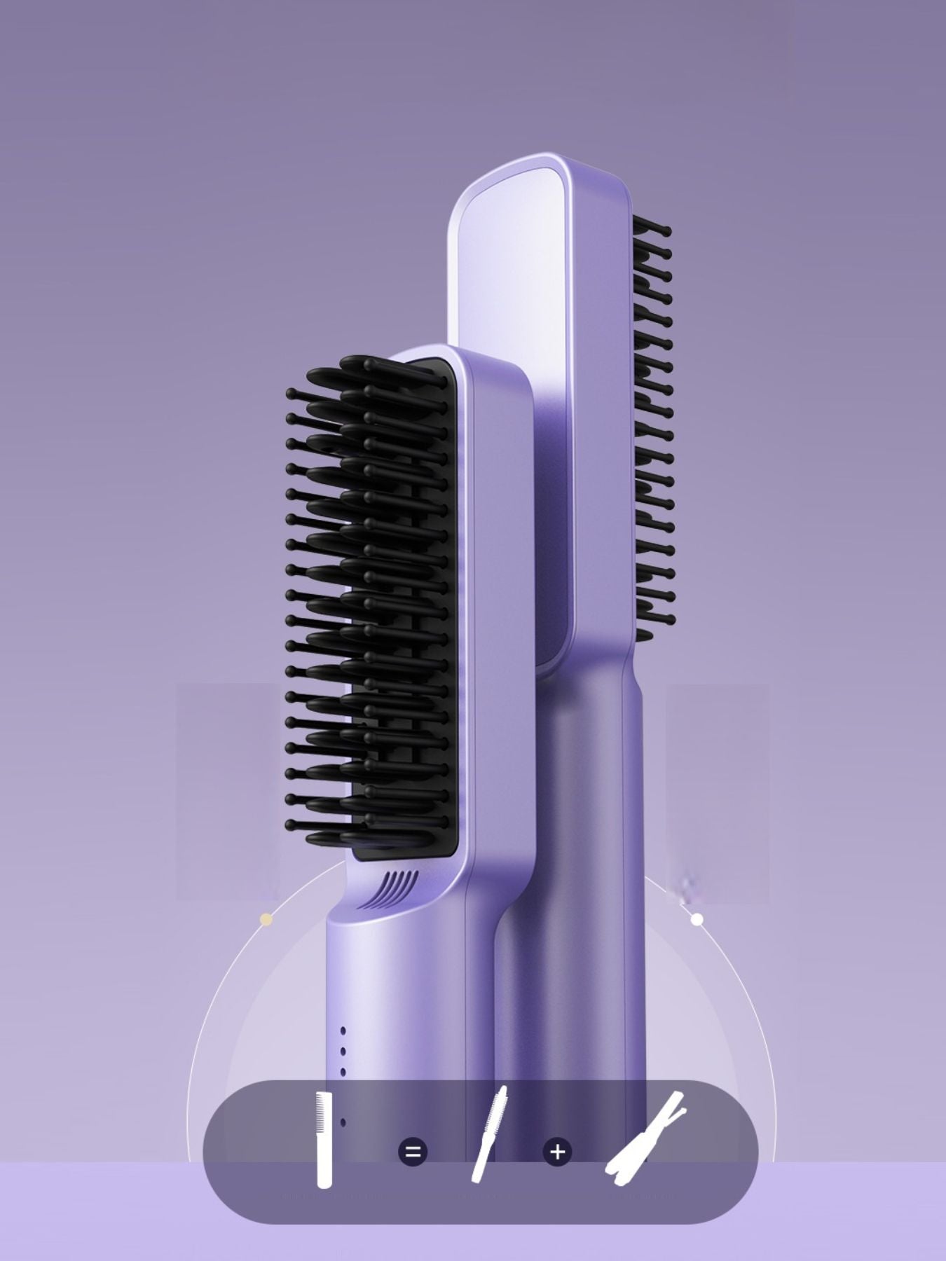 Purple Trendsi fast heating straightening comb with North American plug, designed for quick hair styling and smoothing.