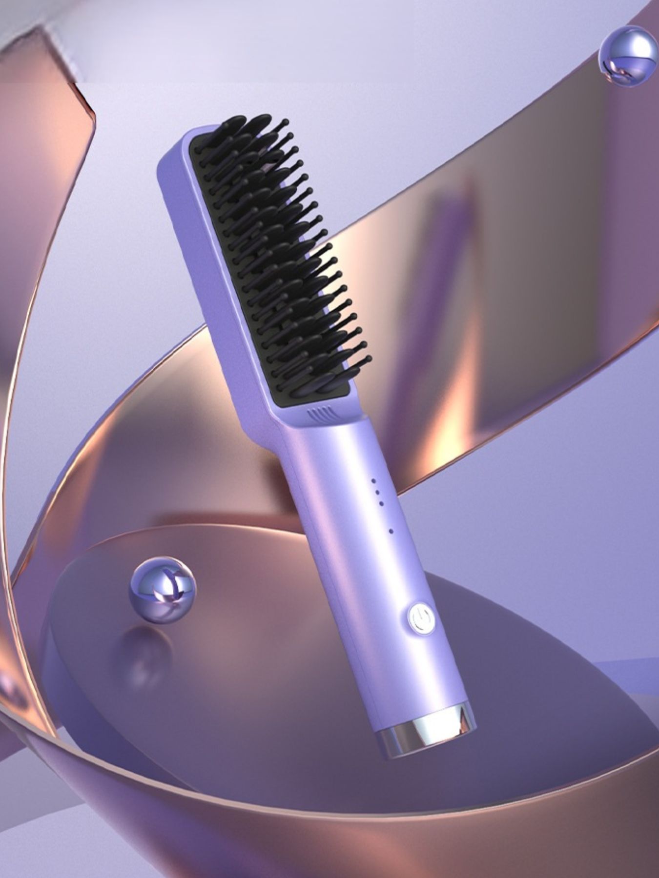 Purple Trendsi fast heating straightening comb with North American plug, designed for quick, easy hair styling.