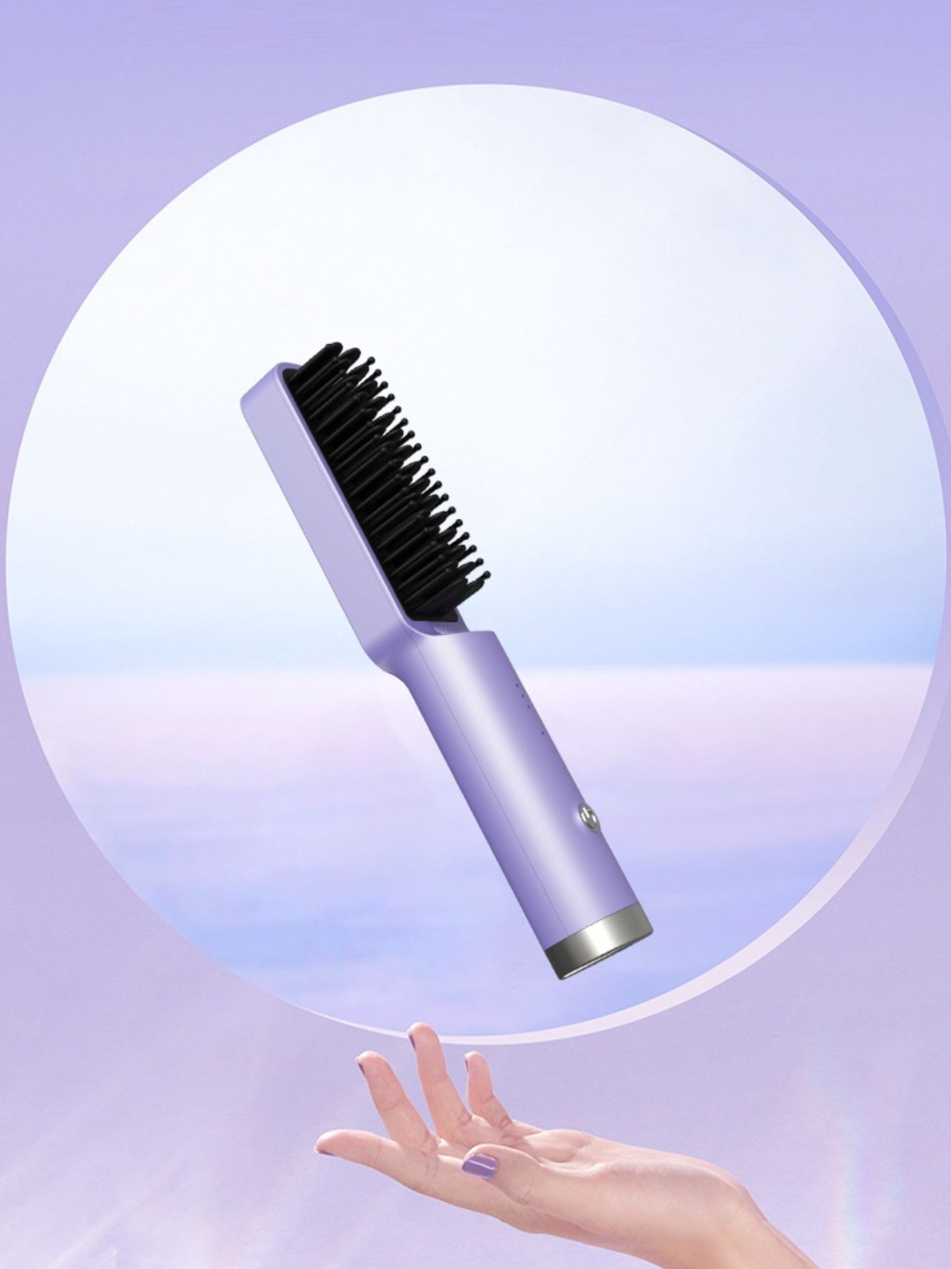 Purple Trendsi fast heating straightening comb with North American plug, designed for quick and easy hair styling.