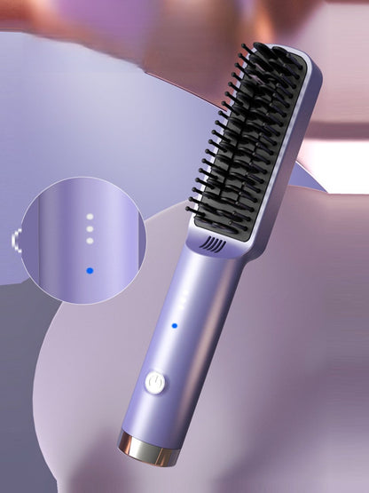 Purple Trendsi fast heating straightening comb with North American plug, designed for quick hair styling and smooth results.