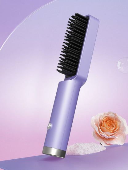 Purple Trendsi fast heating straightening comb with North American plug, designed for quick, smooth hair styling.