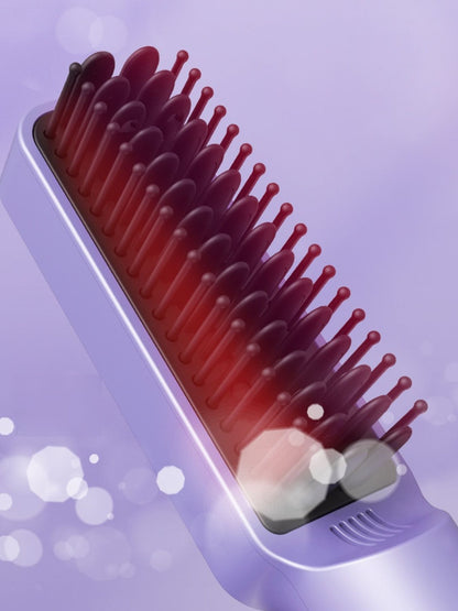 Purple Trendsi fast heating straightening comb with North American plug, designed for quick hair styling and straightening.