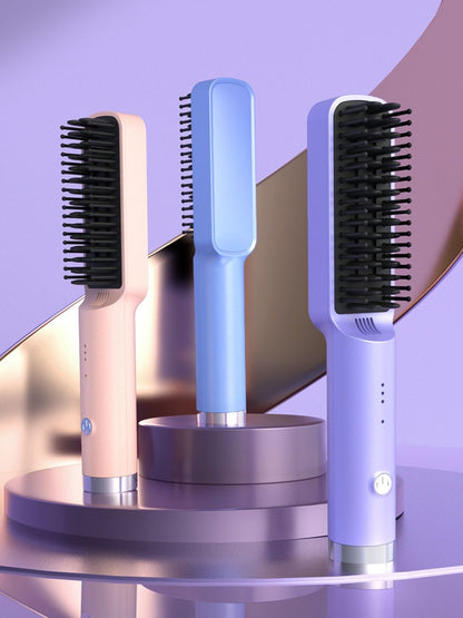 Purple Trendsi fast heating straightening comb with North American plug, designed to straighten hair quickly and effectively.