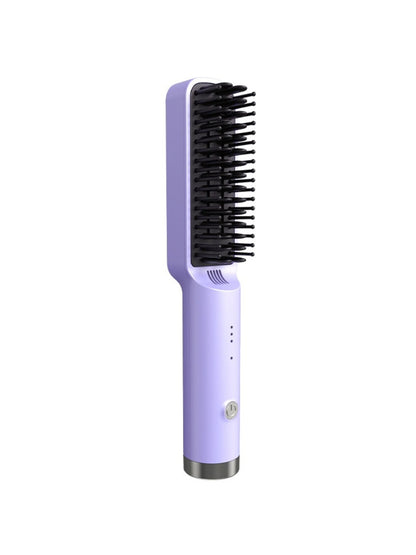 Purple Trendsi fast heating straightening comb with North American plug, designed for quick hair styling and straightening.