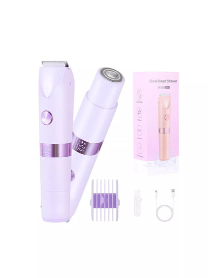 Trendsi 2-in-1 painless electric hair removal device in purple, featuring sleek design and ergonomic handle for easy use.