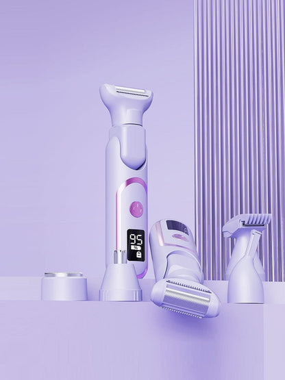 Purple Trendsi painless electric hair removal epilator with easy grip handle and multiple attachments for smooth skin.