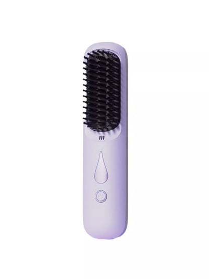 Trendsi purple portable heated hair straightening comb with one-size design and temperature control for easy styling.