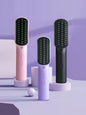 Purple portable heated hair straightening comb by Trendsi, compact design with heating plates for easy styling.
