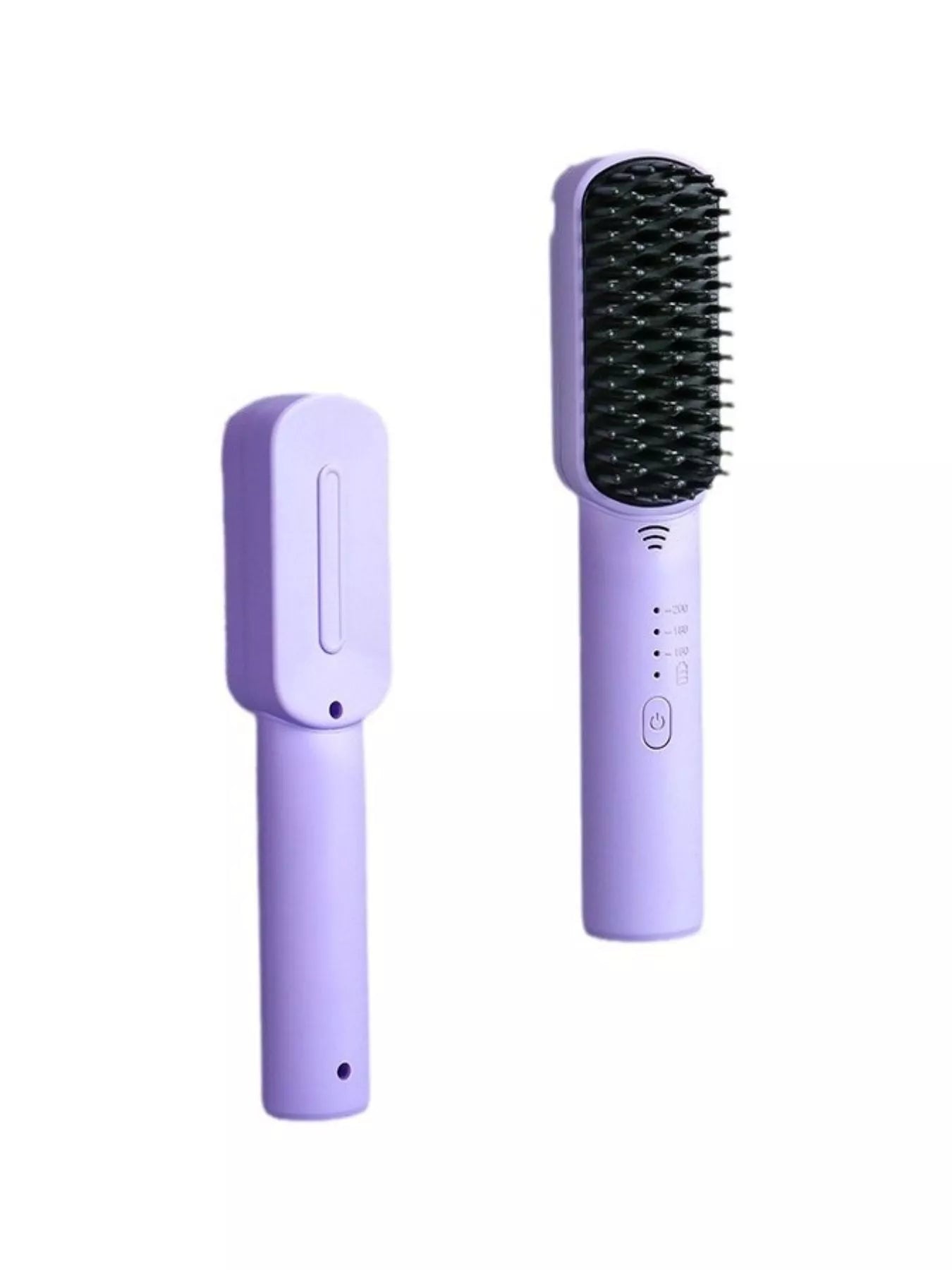Purple portable heated hair straightening comb by Trendsi with one-size design, ideal for quick styling and hair straightening.