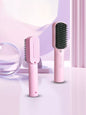 Purple portable heated hair straightening comb by Trendsi, compact design for quick styling and straightening of hair.