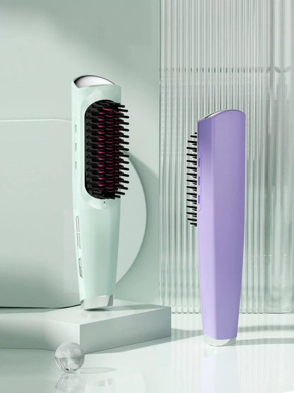 Purple portable heated straightening comb by Trendsi with ergonomic handle and adjustable temperature settings.