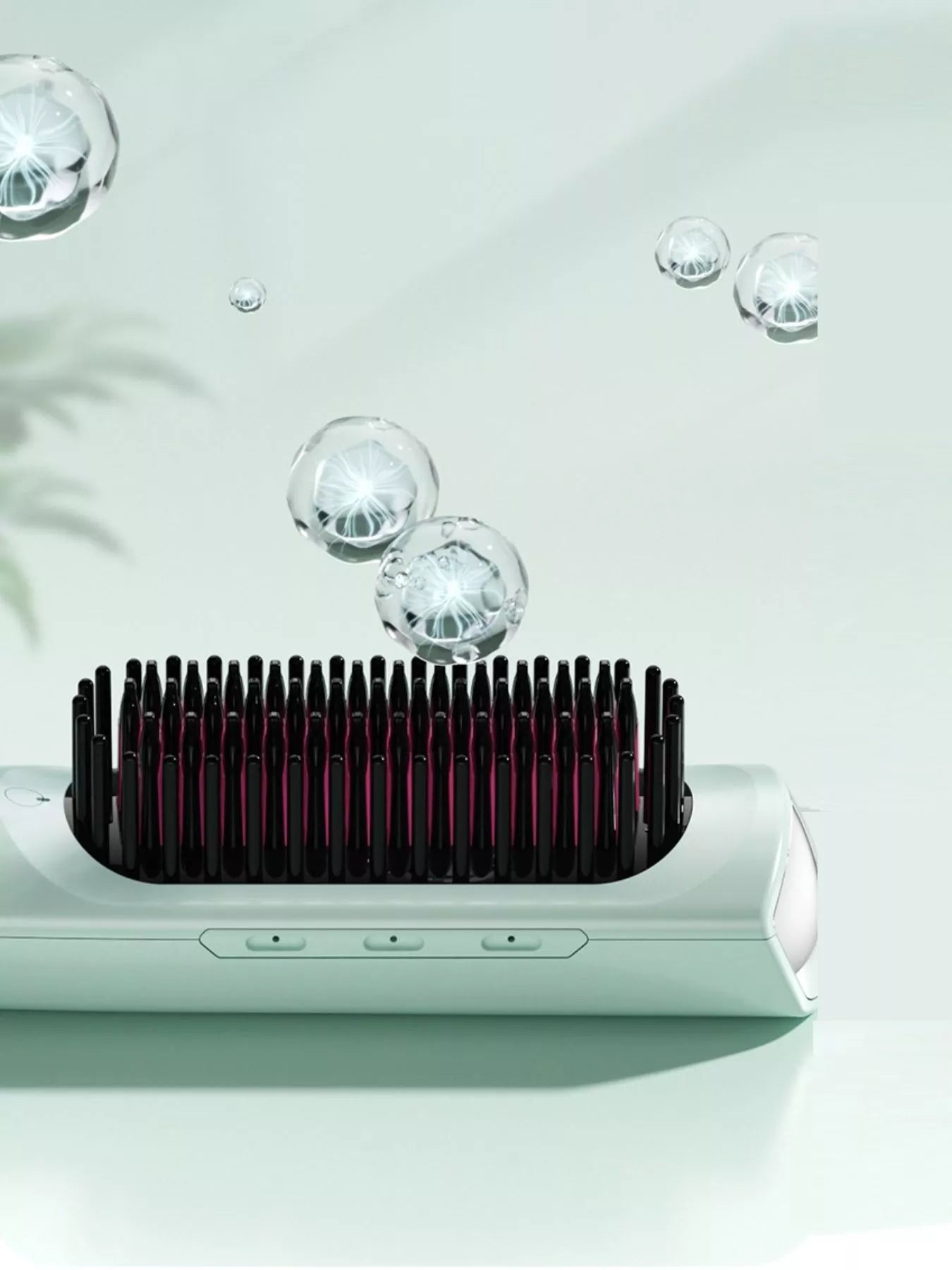 Purple portable heated straightening comb by Trendsi, compact design for easy hair styling and straightening.