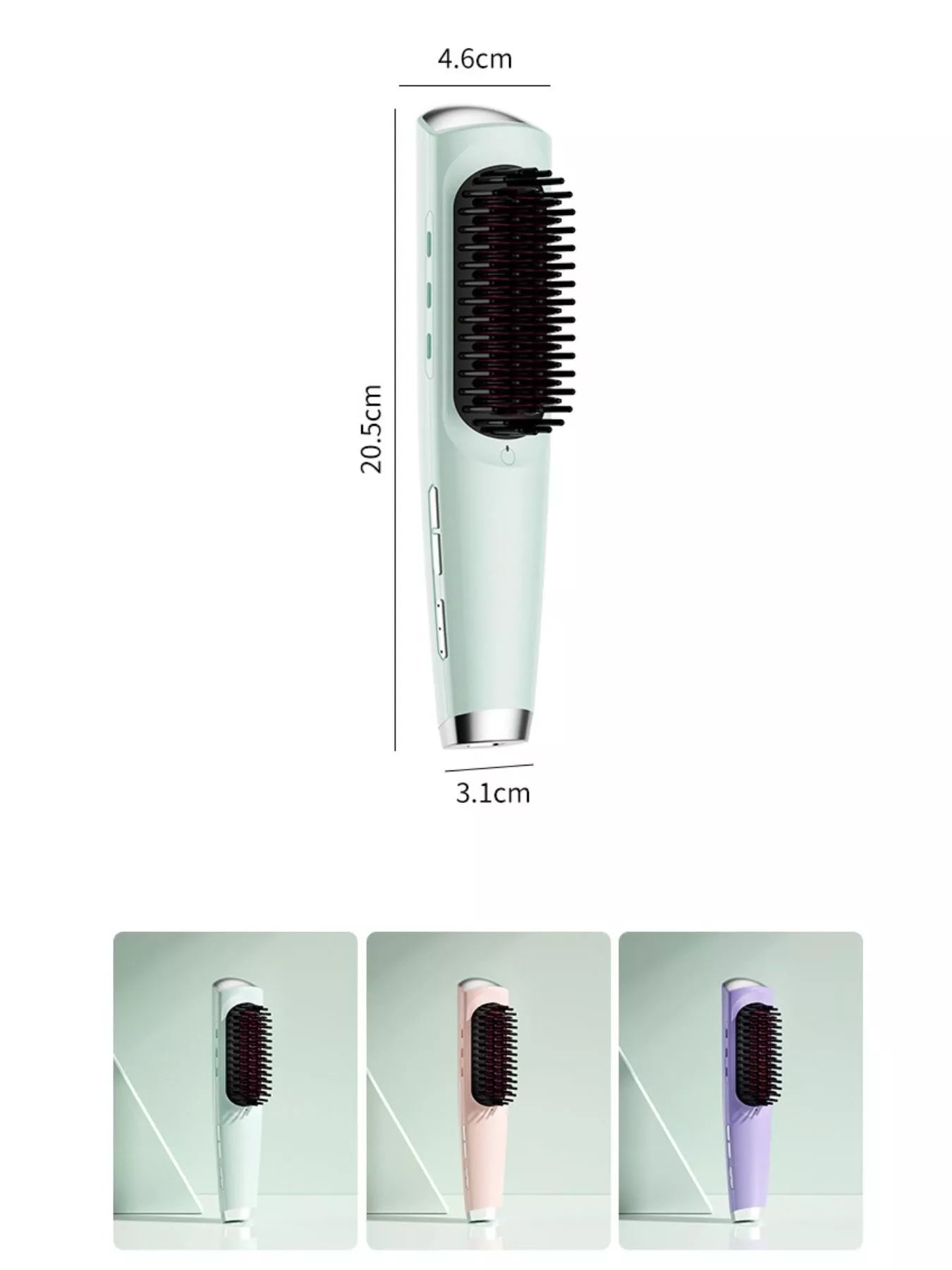 Purple portable heated straightening comb by Trendsi, compact hair styling tool with adjustable temperature for smooth, straight hair.