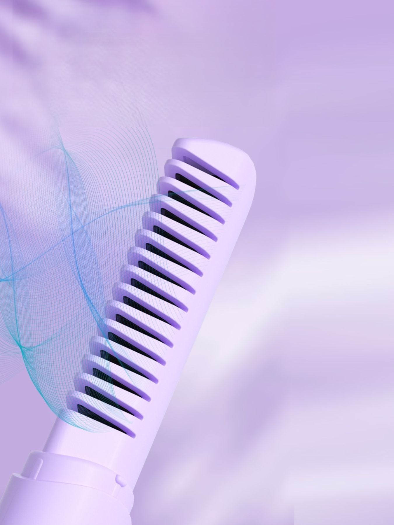 Purple Trendsi portable heated straightening comb, compact hair styling tool with adjustable temperature settings.