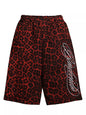 Men's leopard print casual capris in red from Trendsi, featuring a relaxed fit and stylish animal print design.