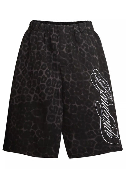 Men's leopard print casual capris by Trendsi, featuring a comfortable fit and bold animal print design.