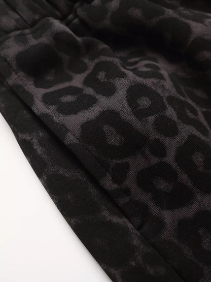 Men's leopard print casual capris by Trendsi, featuring a stylish red pattern and comfortable fit, perfect for everyday wear.