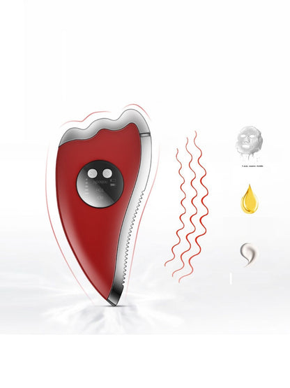 Red Trendsi vibration facial beauty device with one-size design, used for skincare and facial massage.