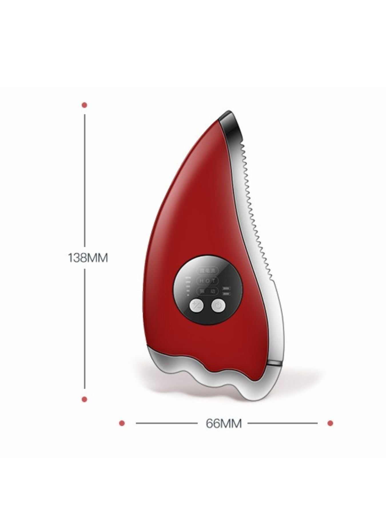 Red Trendsi vibration facial beauty device with ergonomic design for skin rejuvenation and facial massage.