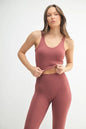 Red Mono B Venice Cloud Light U-back Active Tank top, front view showing the sleeveless design and U-back detail.