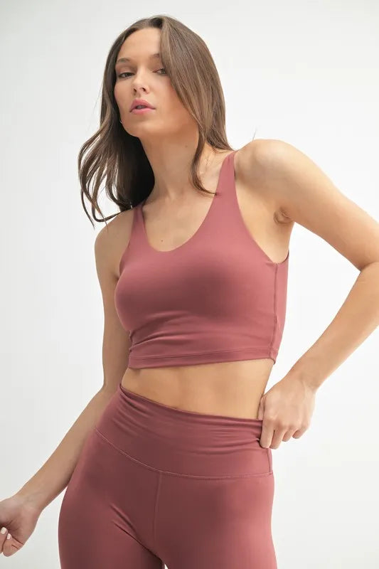 Red Mono B Venice Cloud Light U-Back Active Tank top, casual athletic sleeveless shirt for women.