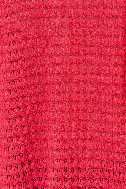 Red Culture Code full-size wide notch relax top from Trendsi, featuring a relaxed fit with wide neckline and stylish design.