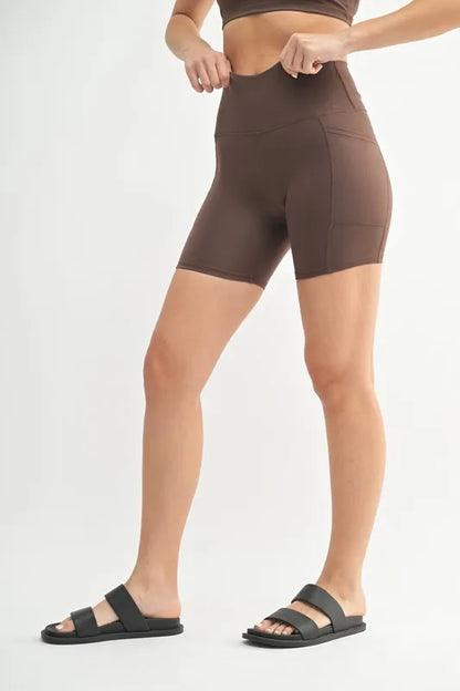 Trendsi MONO B Venice Cloud Light Sculpt biker shorts in soft fabric, featuring a high-waist design and comfortable fit.
