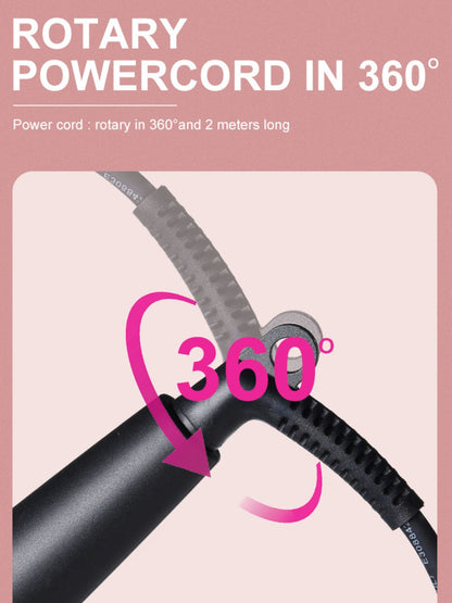 Rose gold adjustable temperature curling iron by Trendsi with European plug and ergonomic handle.