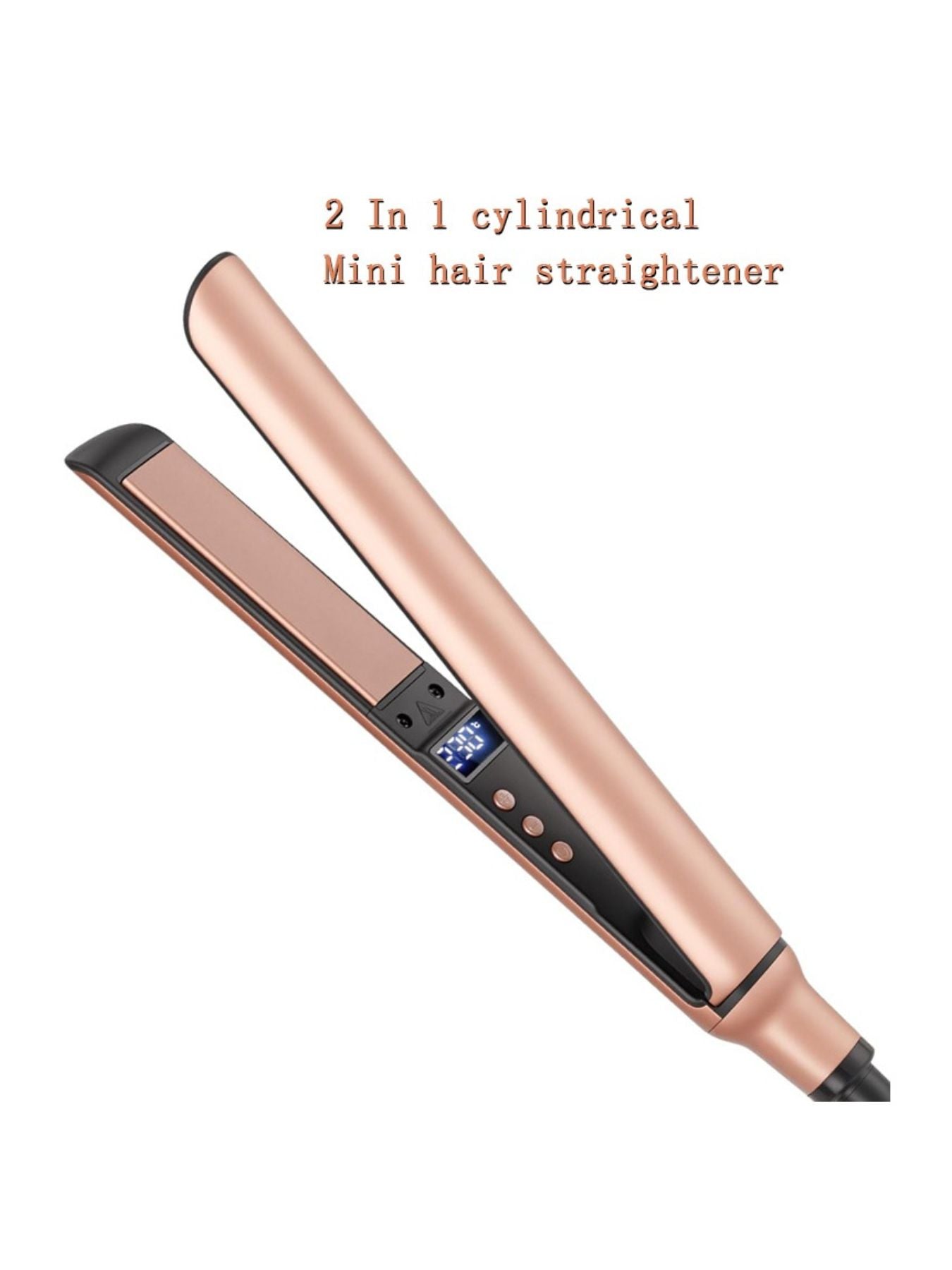 Trendsi rose gold fast heating hair straightener with European plug, sleek design for smooth, straight hair styling.
