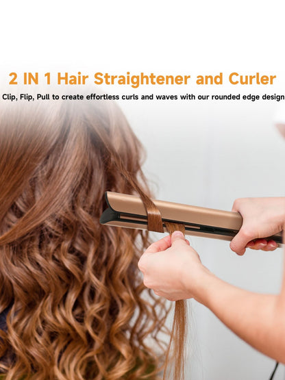Trendsi rose gold fast heating hair straightener with European plug, sleek design for smooth, straight hair styling.
