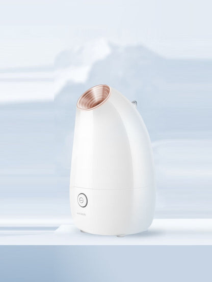 Rose gold Trendsi facial steamer for deep cleansing and skincare, showing the device with steam nozzle and control panel.