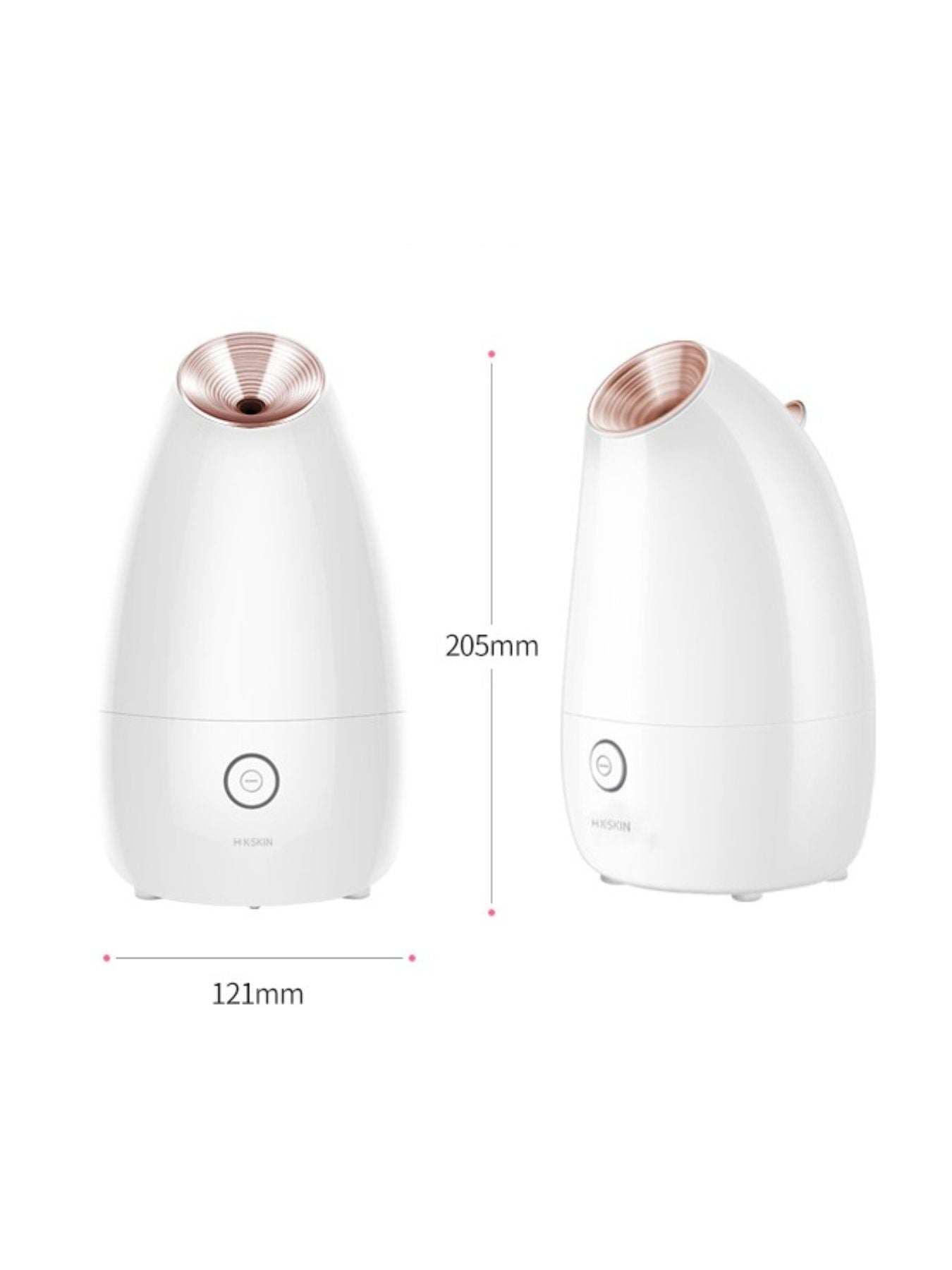 Rose gold Trendsi facial steamer for deep cleansing, showing the compact beauty device with steaming nozzle and control buttons.