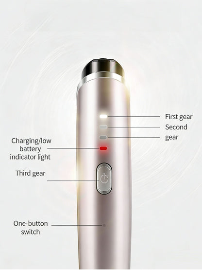 Rose gold Trendsi Microcurrent Facial Toning Device showing sleek, handheld design with control buttons and metallic finish.