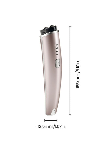 Rose gold Trendsi Microcurrent Facial Toning Device with one size fits all design, used for facial toning and skin rejuvenation.