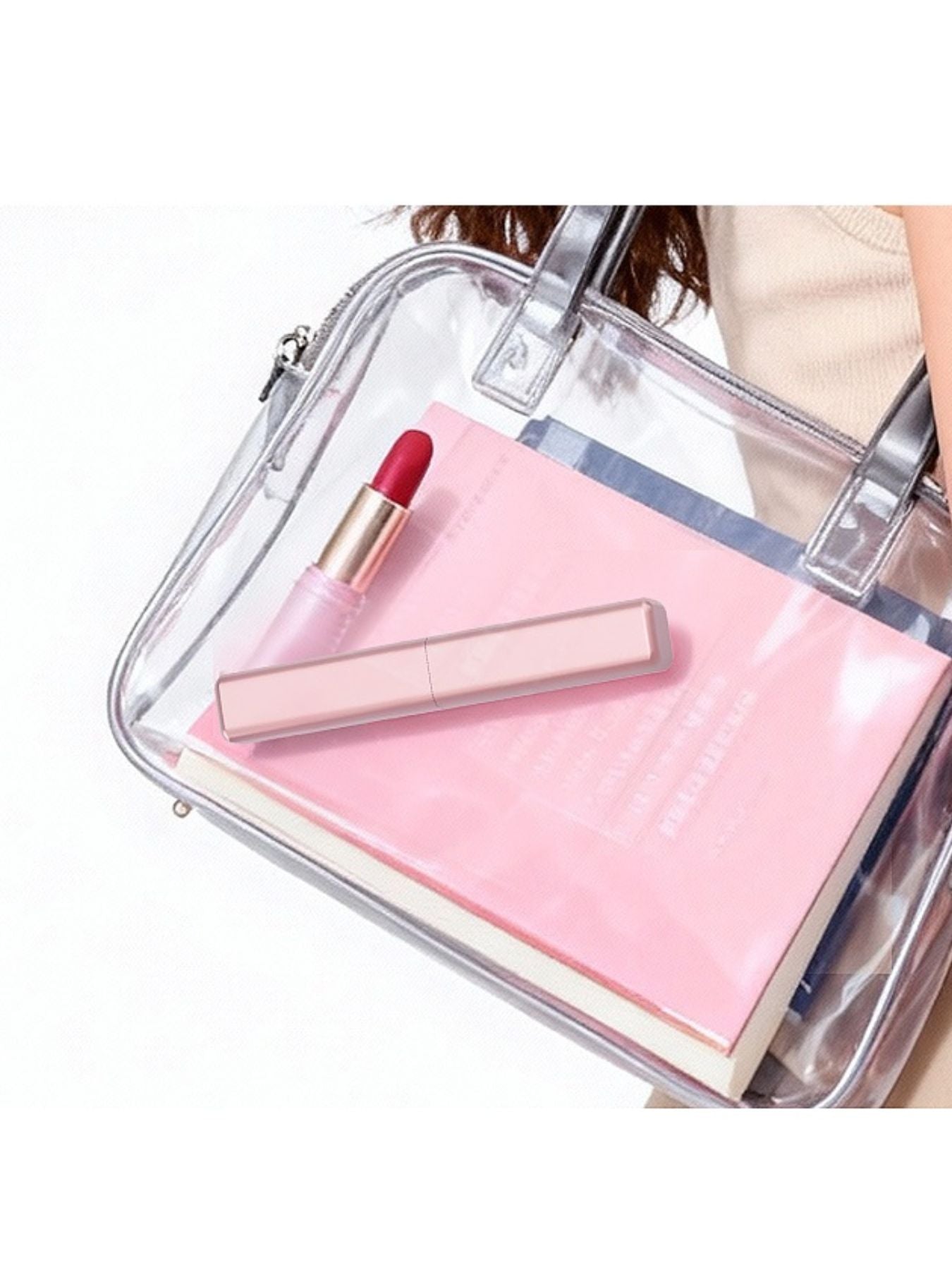 Rose gold portable straightening comb by Trendsi, compact hair styling tool with sleek design and adjustable temperature controls.