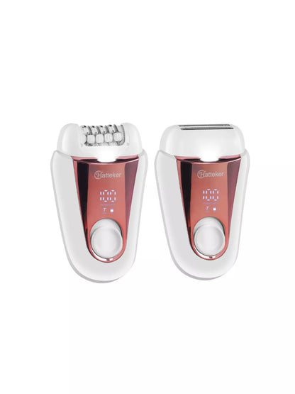Rose gold rechargeable hair removal epilator by Trendsi with multiple attachments for smooth, effective hair removal.