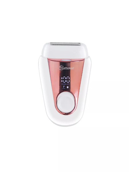 Rose gold rechargeable hair removal epilator by Trendsi with multiple head attachments for smooth, painless hair removal.