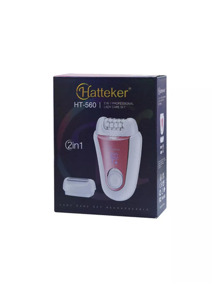 Rose gold rechargeable hair removal epilator by Trendsi with multiple attachments for smooth, easy hair removal.