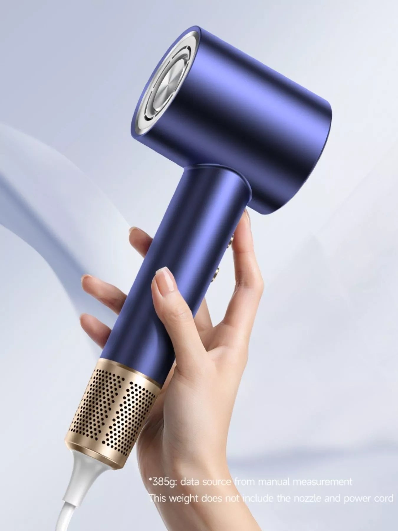 Royal blue Trendsi high-speed hair dryer with constant temperature control and European plug, ideal for quick, efficient drying.
