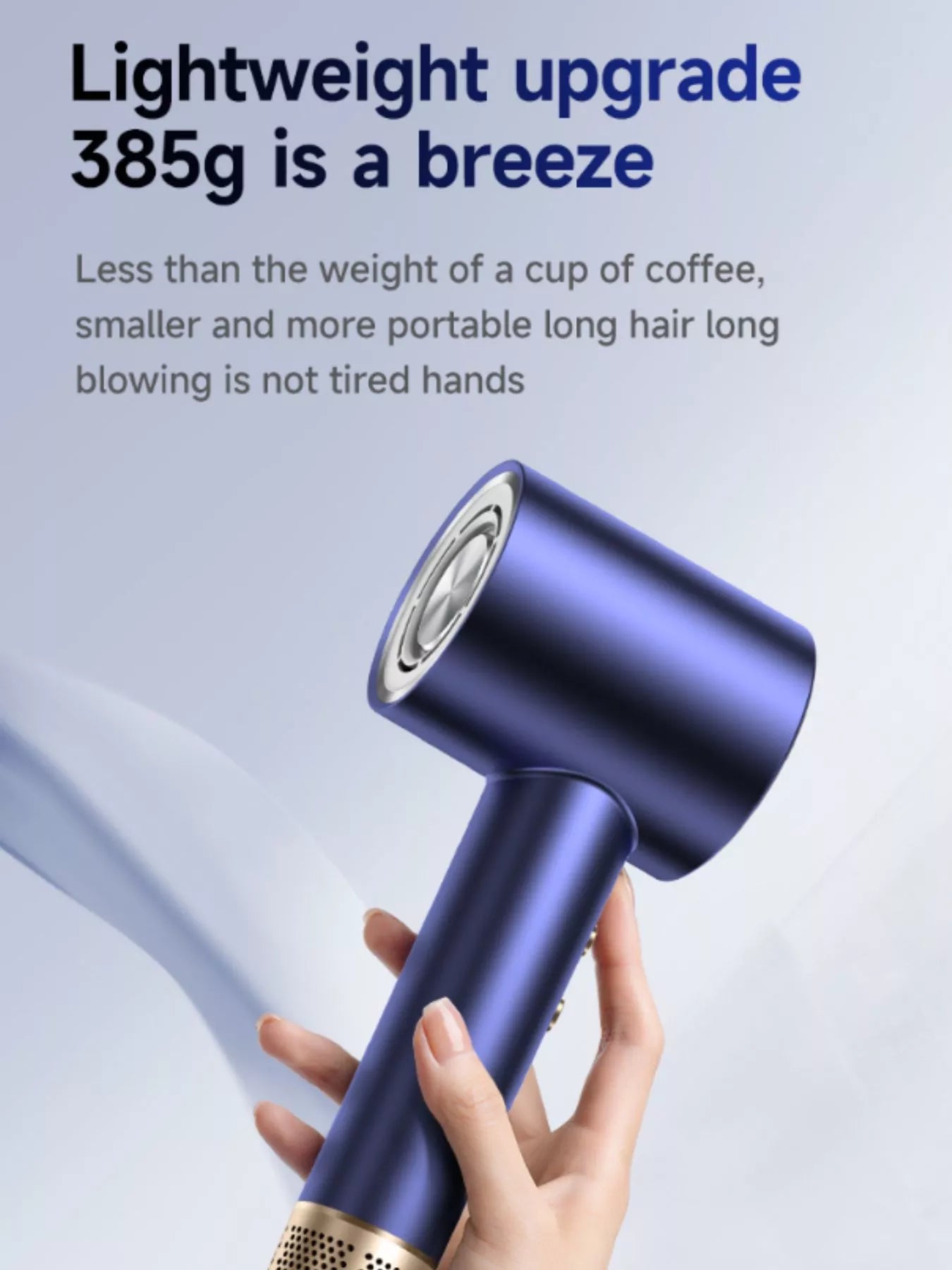 Royal blue Trendsi high-speed hair dryer with constant temperature and European plug, ideal for quick and safe hair drying.