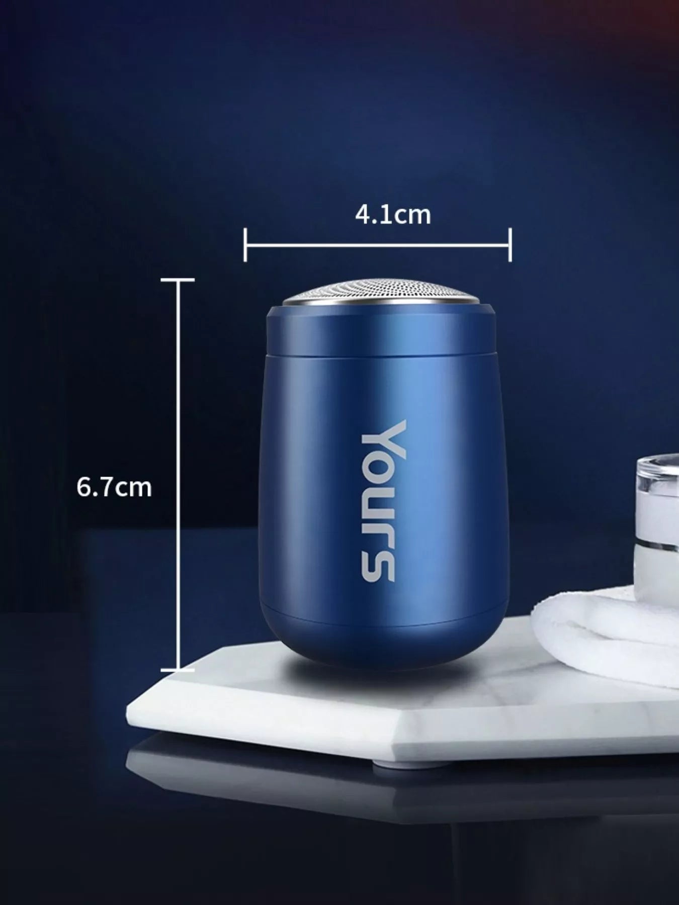 Royal blue portable electric shaver by Trendsi with a compact design and ergonomic handle for easy grooming.