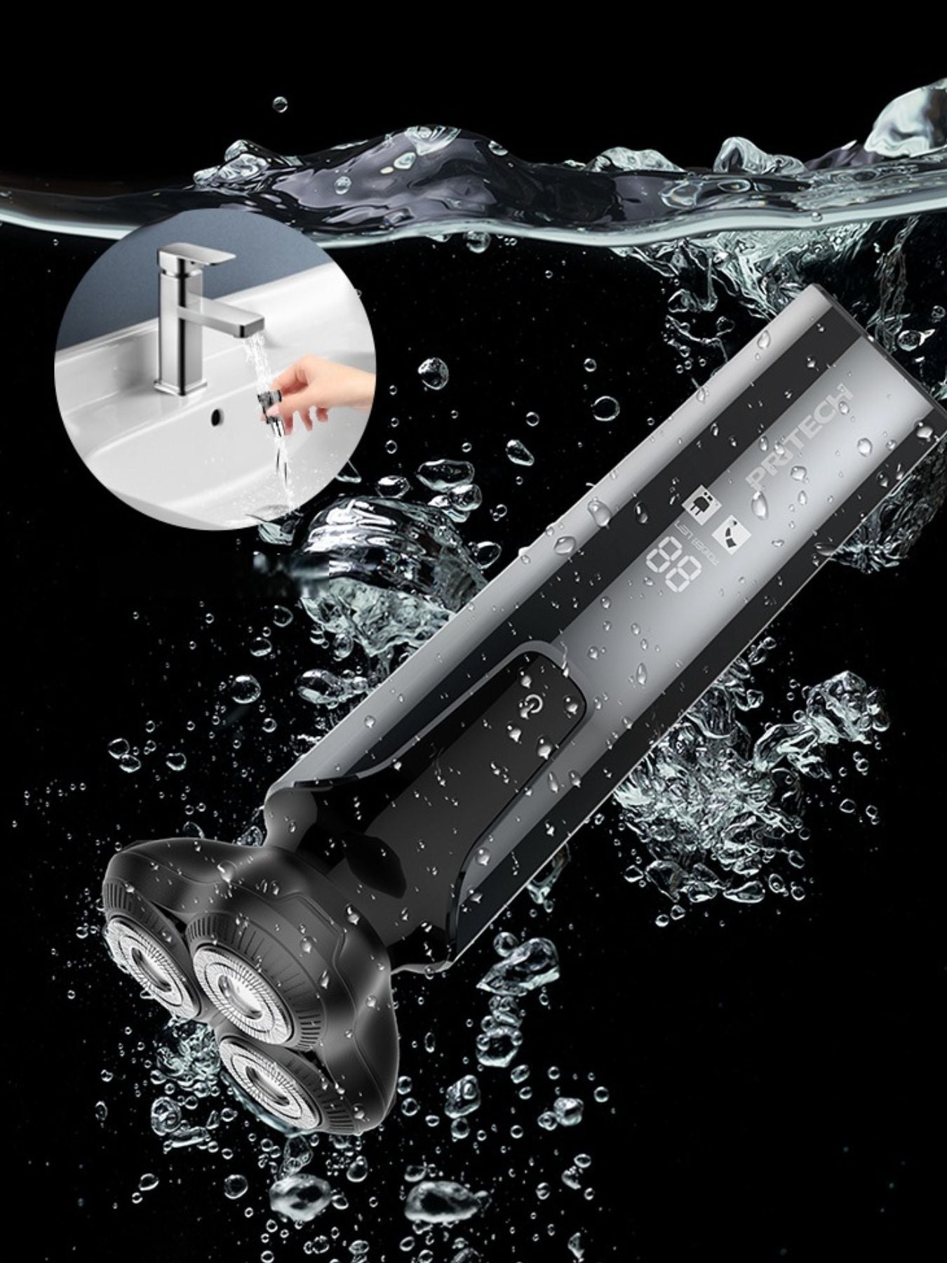 Rechargeable electric shaver and nose hair trimmer combo by Trendsi, featuring rotary blades and compact design.