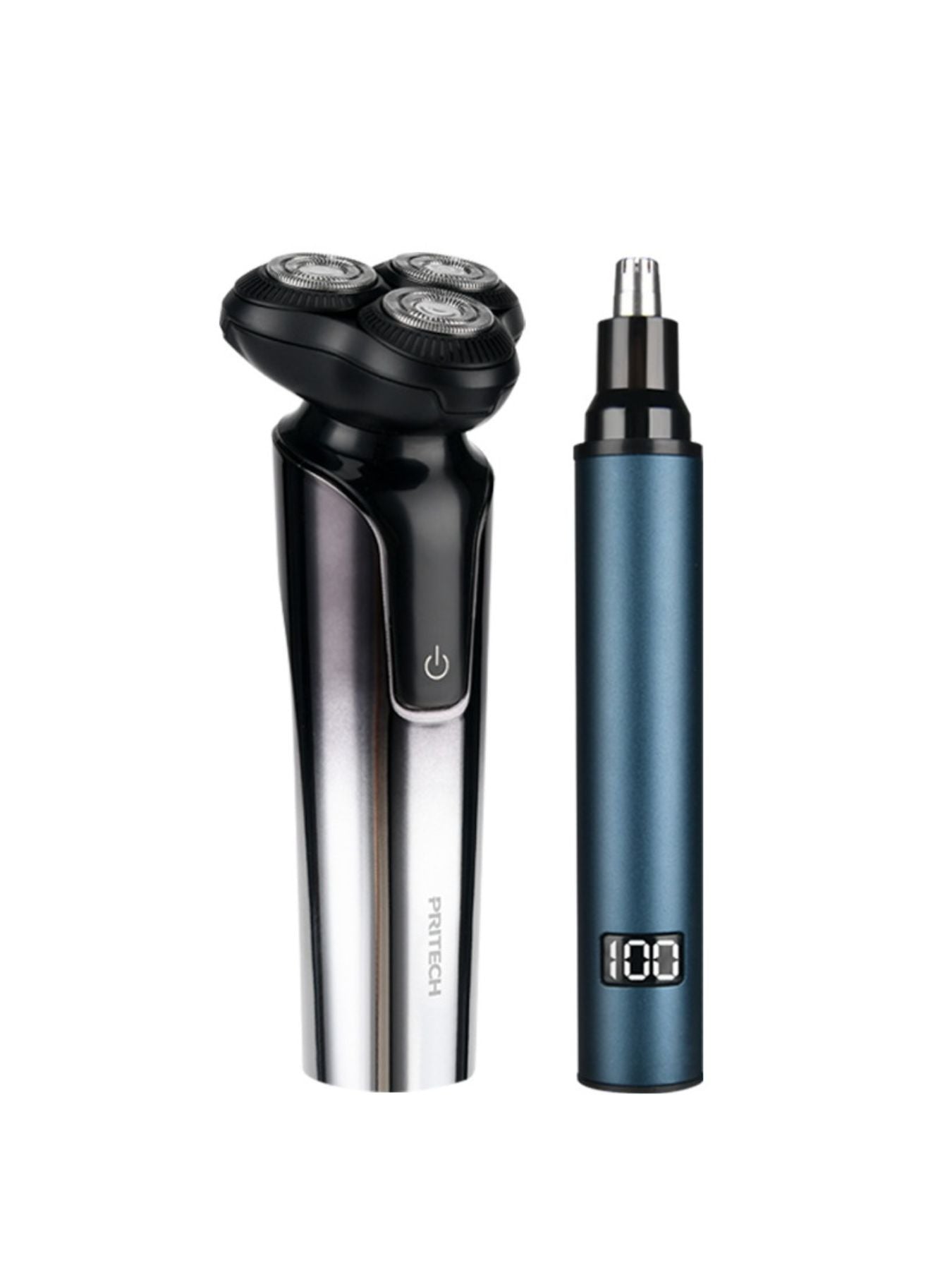 Trendsi rotary rechargeable electric shaver and nose hair trimmer with sleek design and ergonomic grip.