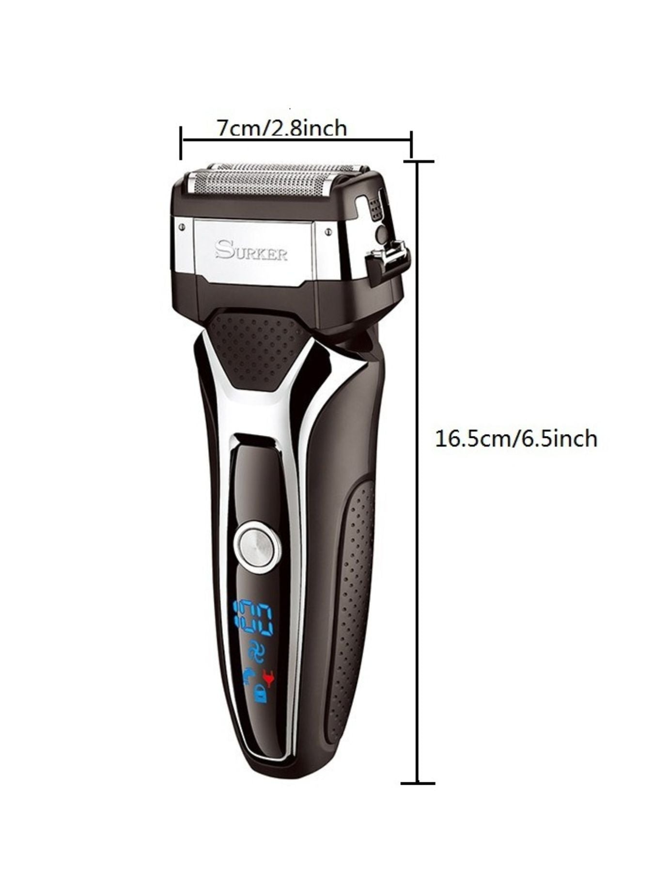 Trendsi rechargeable electric shaver with silver and black design, European plug for convenient grooming.